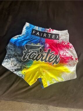 NWOT SzS FAIRTEX Tie Dye Splash UNISEX Muay Thai Kick Boxing Shorts Martial Arts